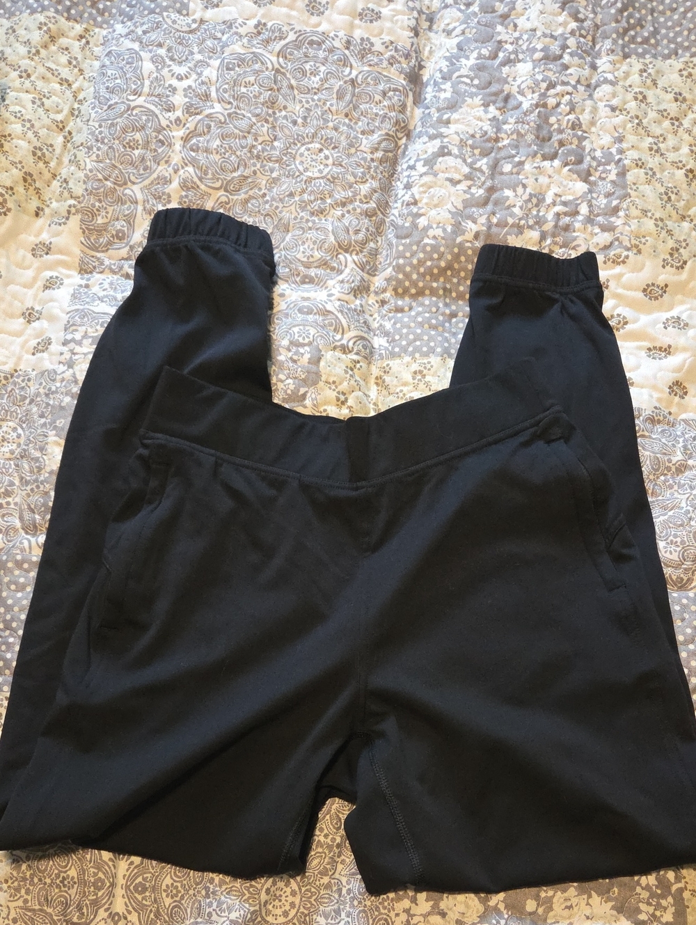 90 Degree By Reflex Black Elastic Waist Jogger Pants